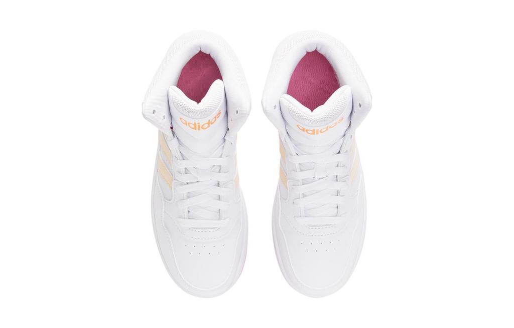 Adidas Neo Hoops Mid 3.0 K Casual Abrasion Resistant Mid top Kids' Skateboarding Shoes Cloud White Kids' HP6158