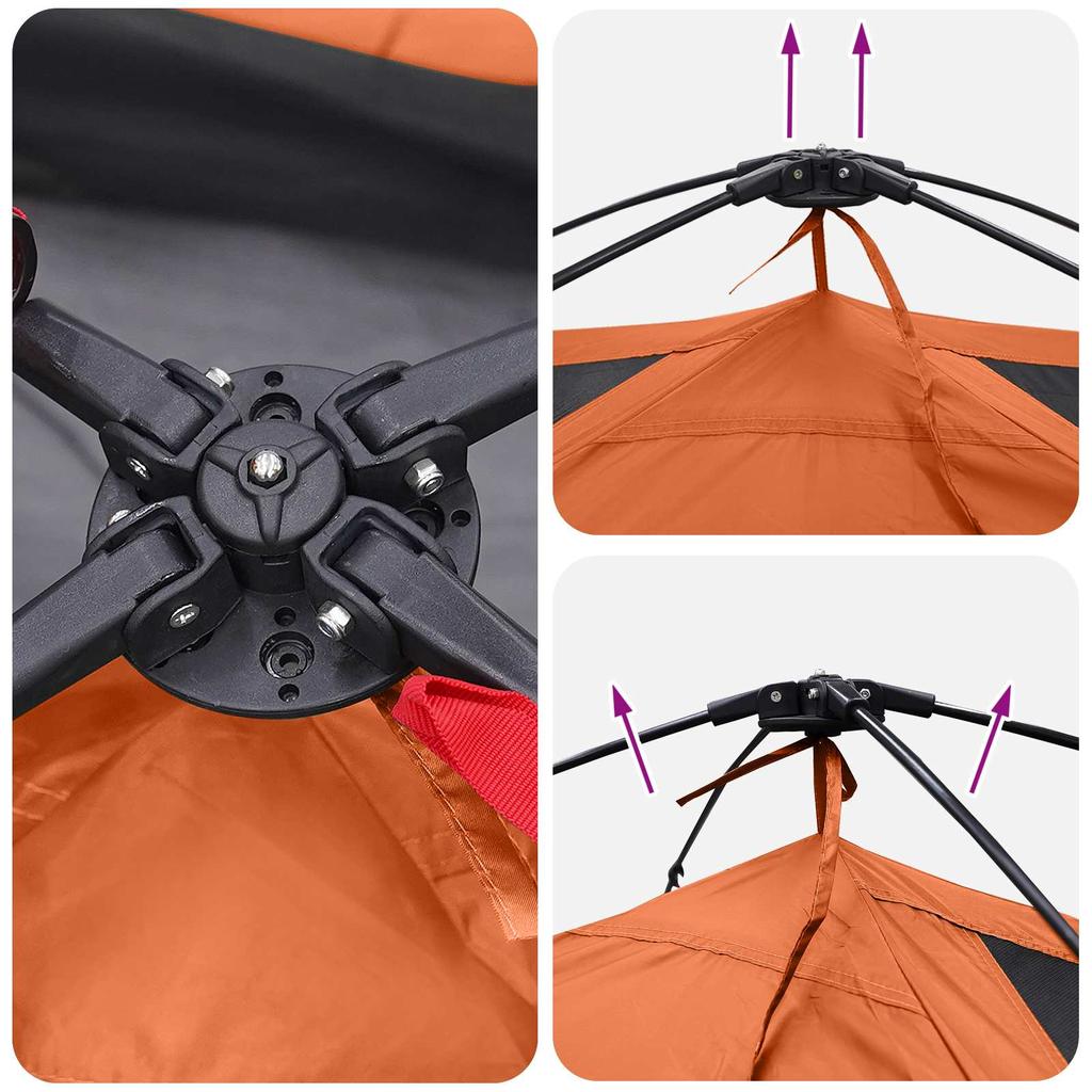 Instant Tent with Roof Grey and Orange 305 x 215 x 140 cm