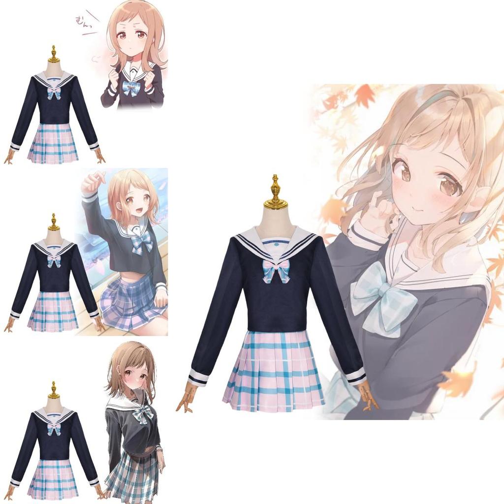 Idol Master Shining Color Cosplay Costume Sakura Makino Anime Stage Performance Costume