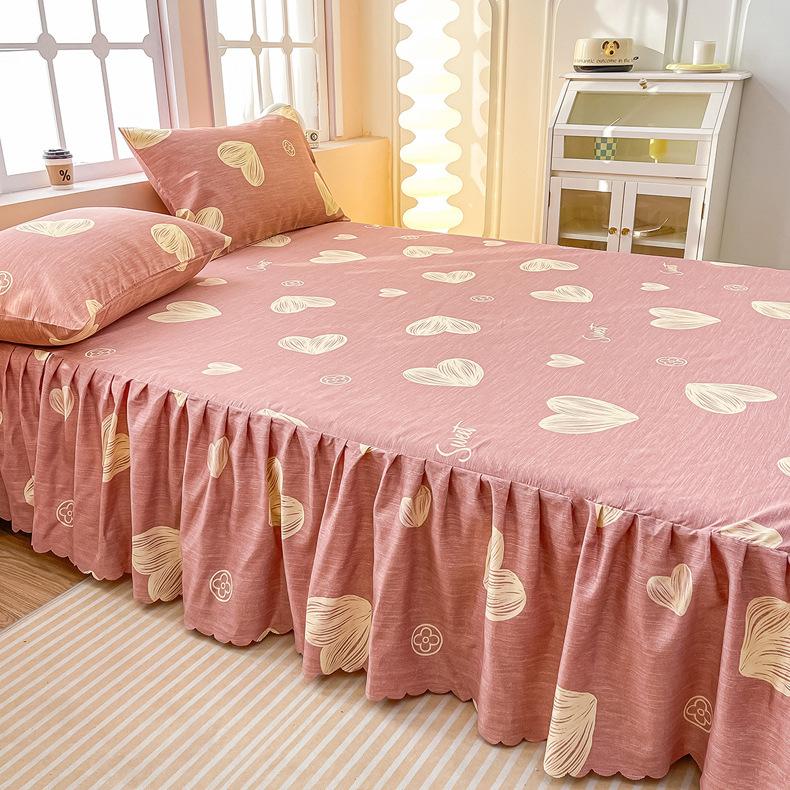 3pcs Bed Skirt Set Anti-slip Bed Skirt Bed Cover Full Bed Skirt Set Dust-proof Bed Sheet Bed Surround Bed Cover Mattress Protective Cover Bedding Set