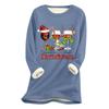 Women's Christmas Print Thick Plush Lambswool Warm Long Top