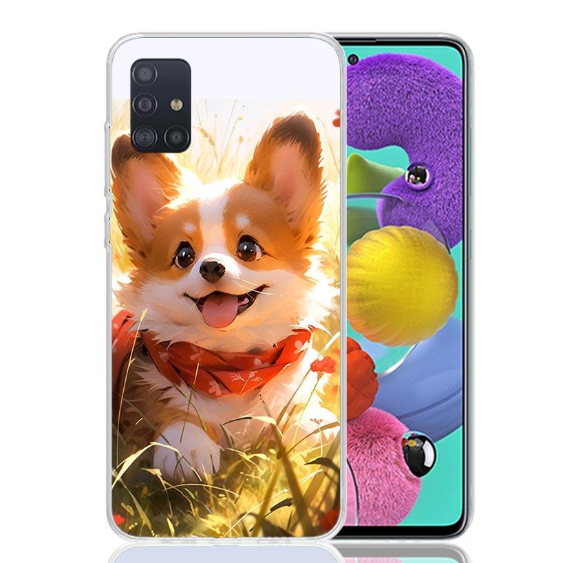 

Cartoon Corgi Cute Dog Case Phone Cover for Samsung Galaxy A52 A51 A50 A42 A32 A22 A12 A02S A72 A71 A70 A41 A31 A21S A40 A30S A2 Samsung A40