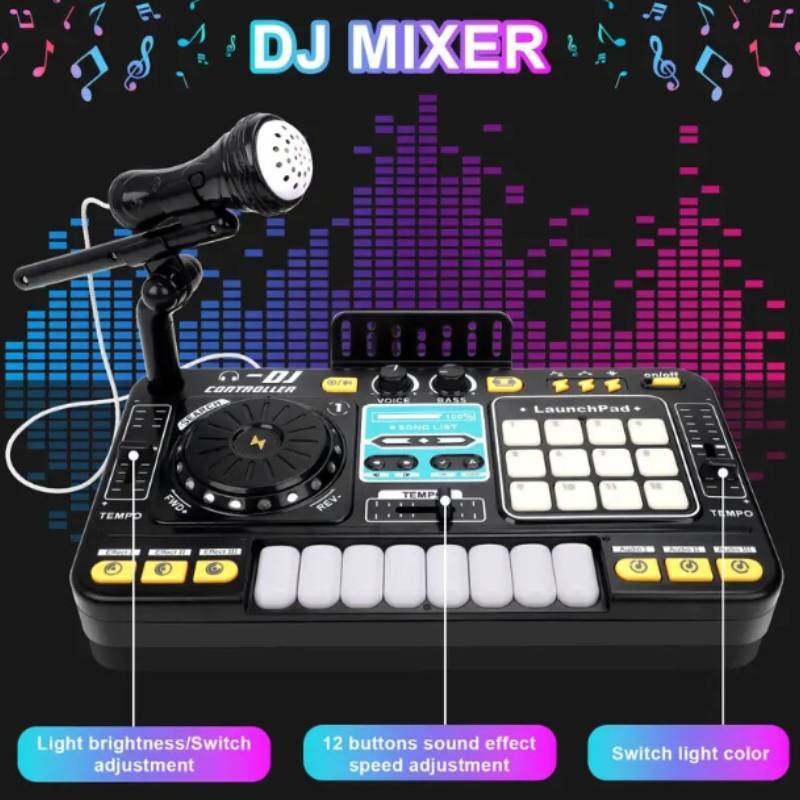 Childrens Dj Turntable Toy With Microphone For Interactive Play