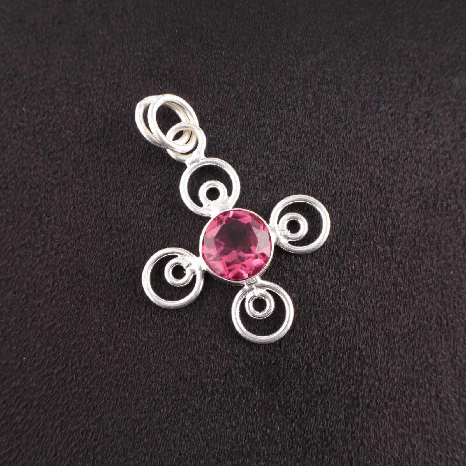 

Pink Tourmaline Gemstone 925 Sterling Silver Jewelry Handmade Designer Pendant PP-41-13