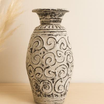 Vase, Boho Cream Swirls