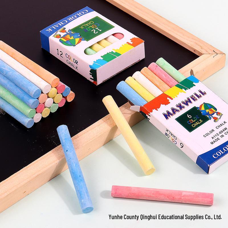 12-Piece Whiteboard Colored Chalk Set for Children's Drawing and Teaching Supplies