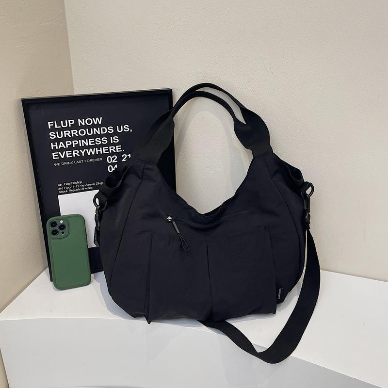 Autumn Women's High-End Large Capacity Tote & Crossbody Pleated Handbag