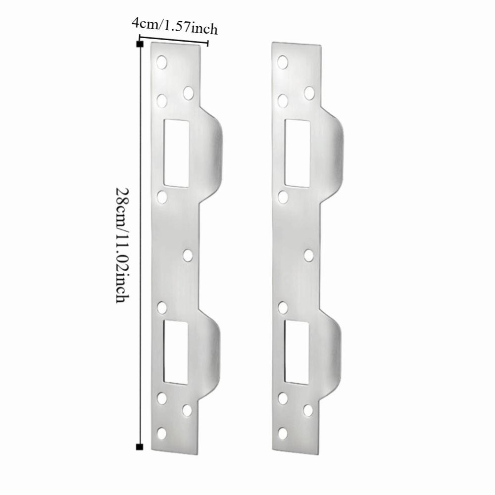 Double Holes Front Door Security Devices Rustproof Heavy-Duty Reinforcement Plate Door Handle