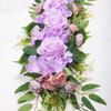 Artificial Flower Rose Garland Door Hanging for Valentine's Day Decoration Plastic Wedding Arch Flowers Chair Back Decor Indoor Outdoor Use