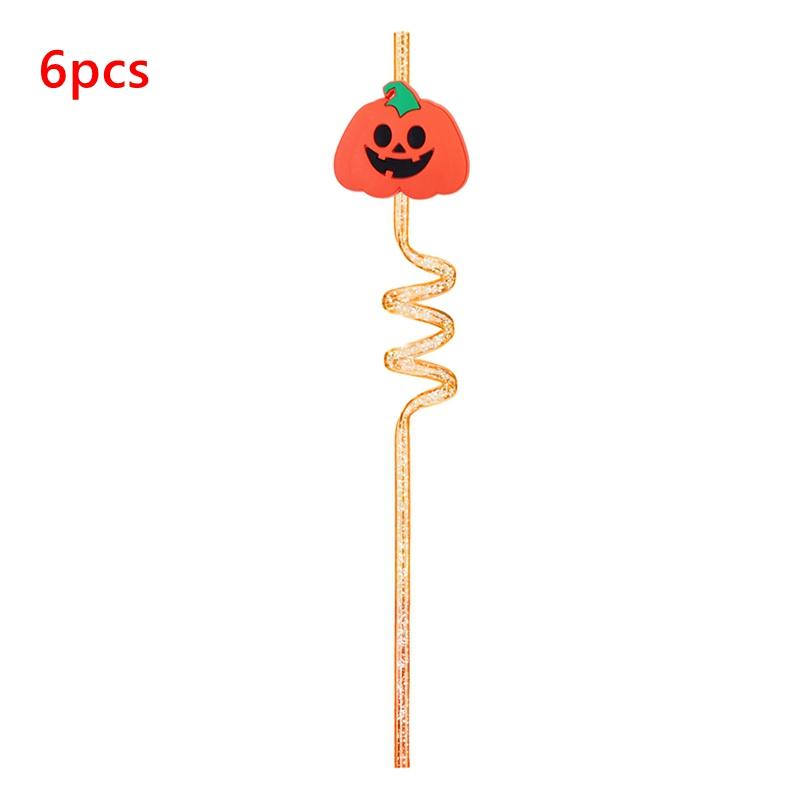 6pcs Straw Reusable Cartoon Spiral Straw Children's Birthday Party Decorations Supplies Juice Straws Party Gifts