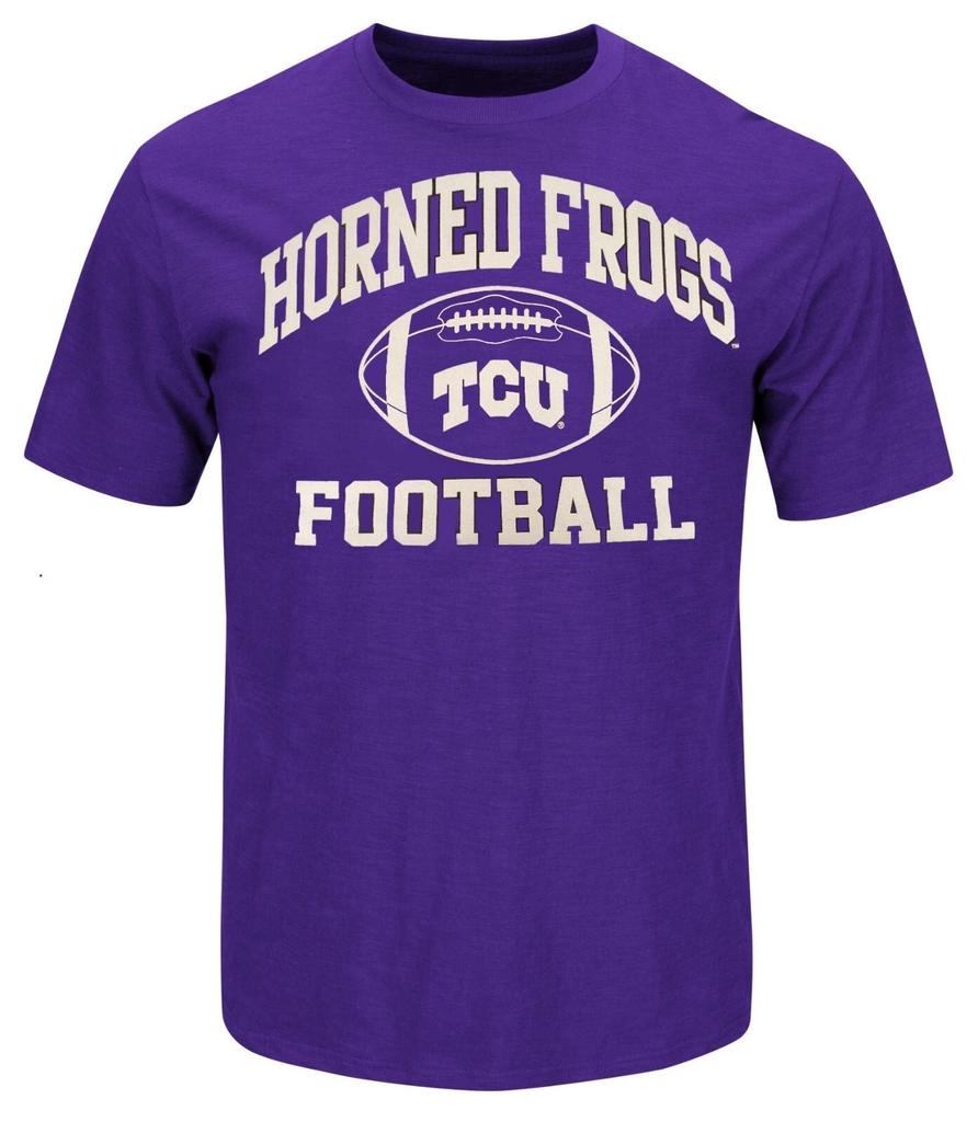 TCU Horned Frogs Men's Purple Football Graphic Short Sleeve T shirt