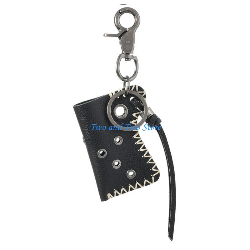 HX6F Fashionable Leather Case Keychain Adornment for Trendy Accessories