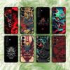 Samurai Hannya Mask Ghost Printing Phone Case For Samsung S25,24,23,22,21,S20,Ultra,Plus,FE Black Soft Cover
