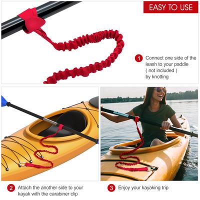 4er-Pack Kajak-Paddelleine, leichtes, dehnbares, gewickeltes Kajak-Ruten-Leine-Lanyard für SUP-Bootfahren