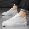 2025 Autumn New Men's Shoes Little White Shoes Men's Hong Kong Style Casual Shoes Men's Trendy Shoes Men's Leather Surface Korean Version Board Shoes