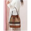 New Hand-held Crossbody Canvas Bucket Bag Drawstring Buckle Large Capacity High-end Niche Shoulder Bag for Women