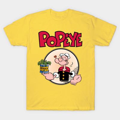 Pánské tričko s potiskem asijské velikosti Popeye Bez řezu Potisk přenosem tepla Bavlněné tričko