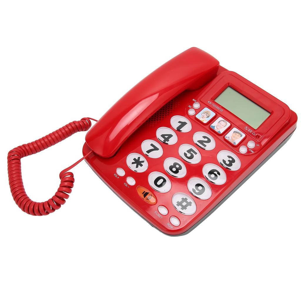 Corded Phone Dual Port Clr Sound Last Number Function Volume Desktop Landline Phone