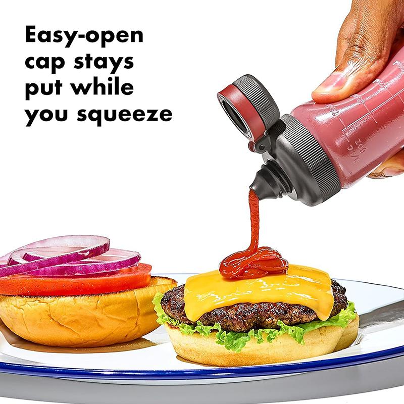 3/6Oz Leak-Proof Squeeze Bottle With Scale Kitchen Salad Sauce Set Portable Squeeze Oil Bottle Spicy Container Outdoor Picnic