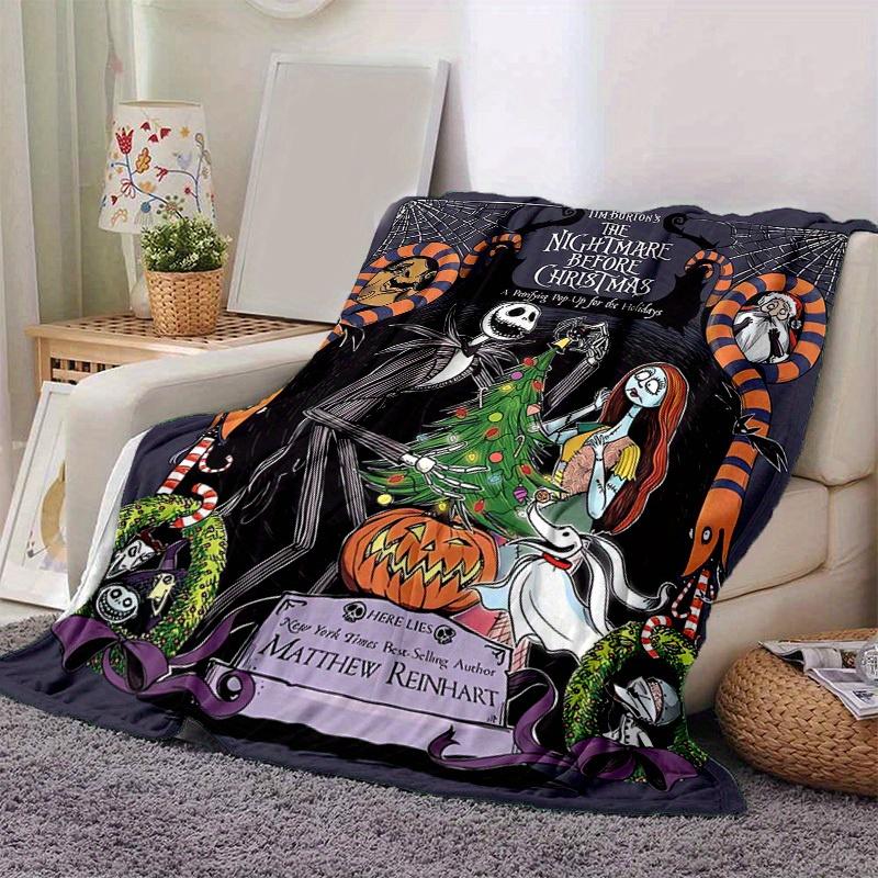 1 ks, Útulná deka s motivem The Nightmare Before Christmas pro domácí dekoraci: Perfektní flanelová deka do ložnice, obývacího pokoje, na cesty, kempování, do auta