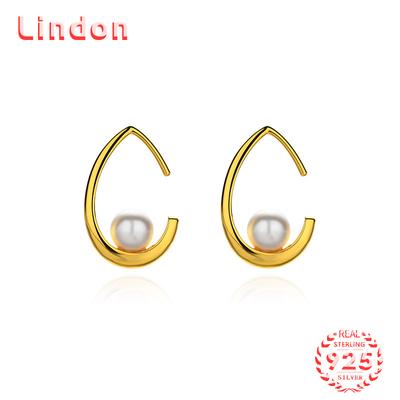 Lindon 925 Sterling Silver Synthetic Pearl Earrings Drop Earrings For Women Wedding Party Gifts