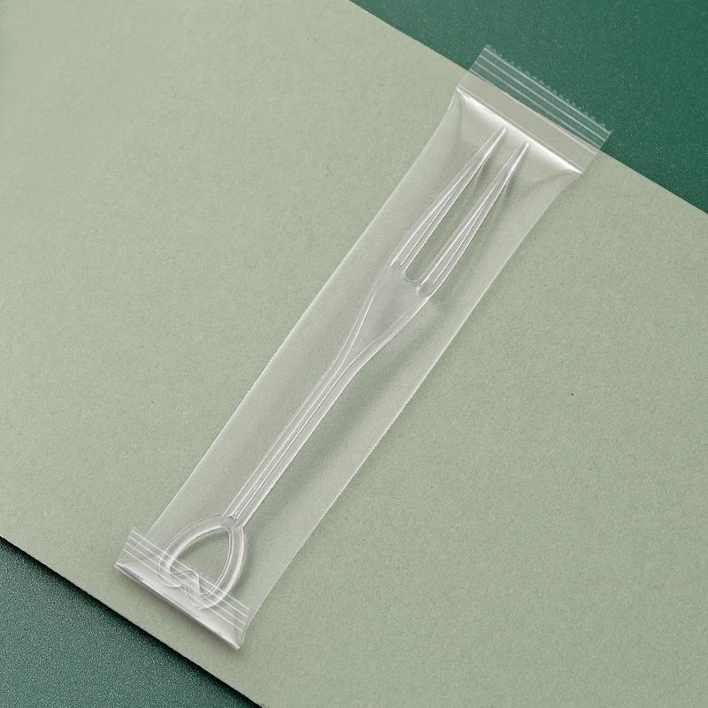 Heart-Shaped Transparent Disposable Fruit Fork Skewers for Commercial Use