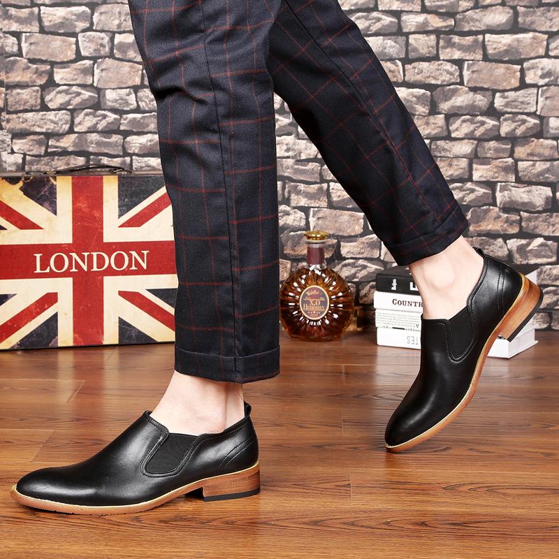 Men's Shoes Pointed Toe Large Retro British Style Business Casual Formal Leather Shoes for Men Zapatos De Hombre