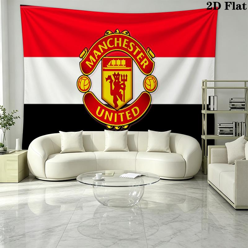 Manchester United Wall Tapestry Aesthetic Wall Hanging Printed Fabric Blanket Decorative Tapestries for Bedroom Living Room Home Decor