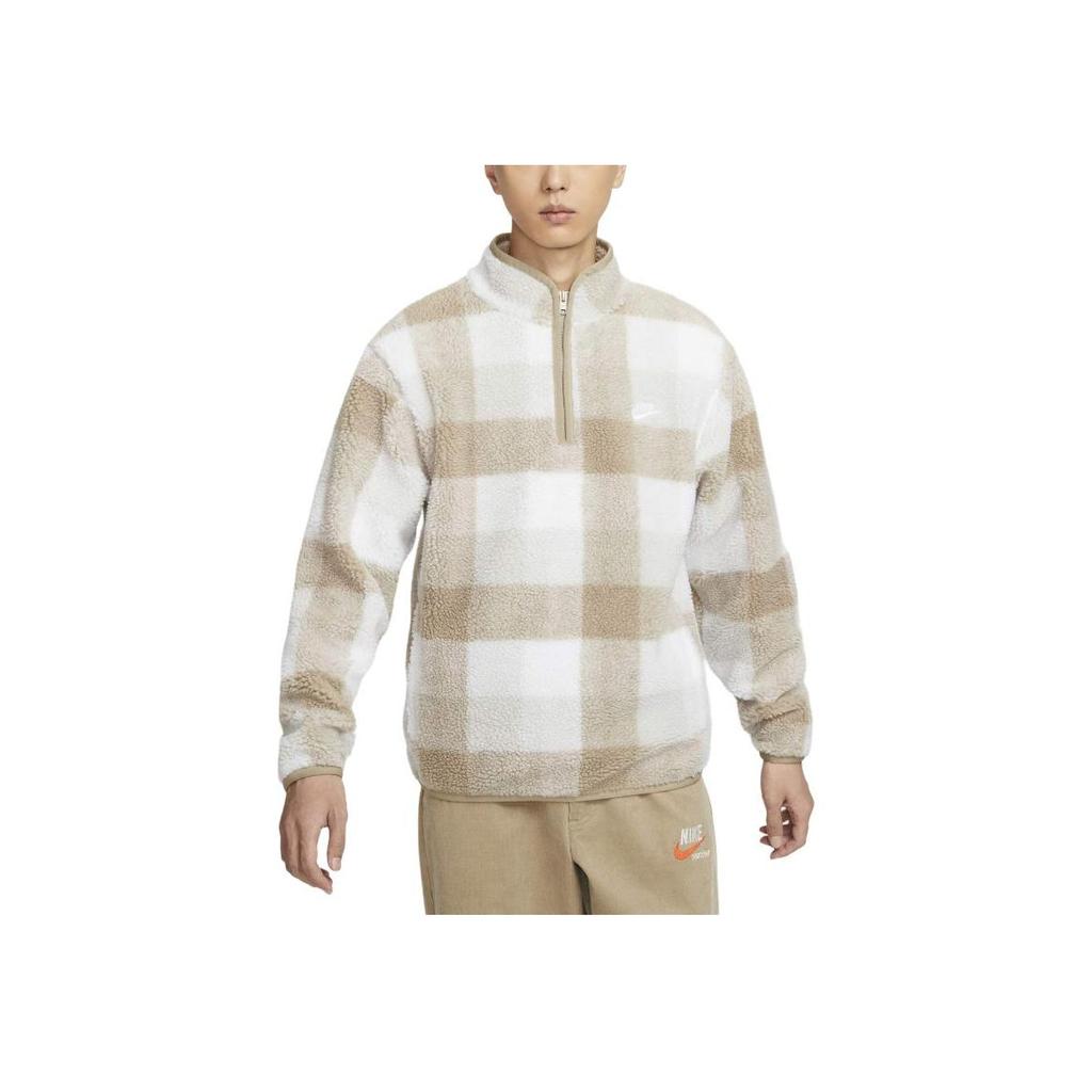 Nike Club Winterized Half Zip Men Khaki Light Bone White FZ0898-247
