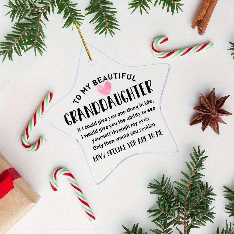 "One Special Gift" Christmas decoration for granddaughters, perfect for birthdays and New Year.