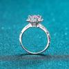 Korean Style Women's Ring: 1 Carat Moissanite Diamond on PT950 Platinum-Plated Silver
