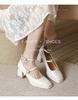 2026 Retro Patent Leather Mary Jane Heels - Women's Chunky Double Buckle Flats