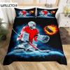 Hockey Duvet Cover Set 2/3pcs King Queen Size Polyester Hockey Sports Comforter For Kids Boys Bedding