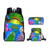 Monster Music Schoolbag Trendy Backpack European and American Retro Schoolbag Third Grade~ Fourth Grade Bag