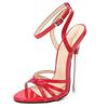 Sandalias de tacón alto metálicas con correa al tobillo para mujer para anfitriona, celebridad de Internet, travestismo, fiesta en discoteca, zapatos de cama sexys de princesa