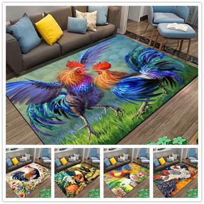 Rooster and Hen Chicken Pattern Carpet Living Room Decoration Rugs for Bedroom Sofa Doormat Decor Non-slip Home Coffee Table Mat