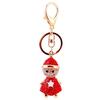 Cute Snowman Keychain For Women Sparkling Rhinestone Zinc Alloy Christmas Gift