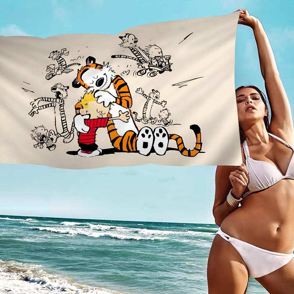 Book C-Calvin and H-Hobbes Big Microfiber Beach Towels Quick Dry Towel Sand Beach Towels Pool Towel for Travel Swim Pool Yoga