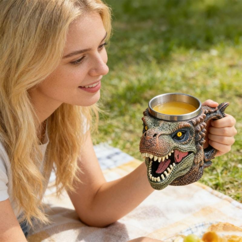 Thermals Double Wall Dinosaurs Coffee Cup Realistic And Decorative For Homes Office Or Kitchen Functional