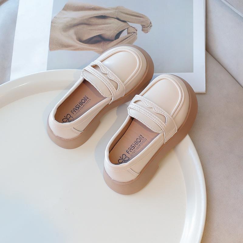 Children Performance Shoes Fashion Girls Leather Shoes for Party Wedding Slip-on Simple Kids Loafers All Match Spring Autumn