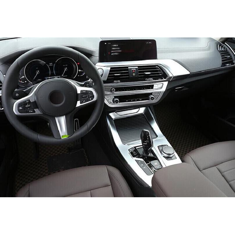 For BMW X3 G01 X4 G02 2018-2021 ABS Silver Middle Console Multimedia Panel Trim