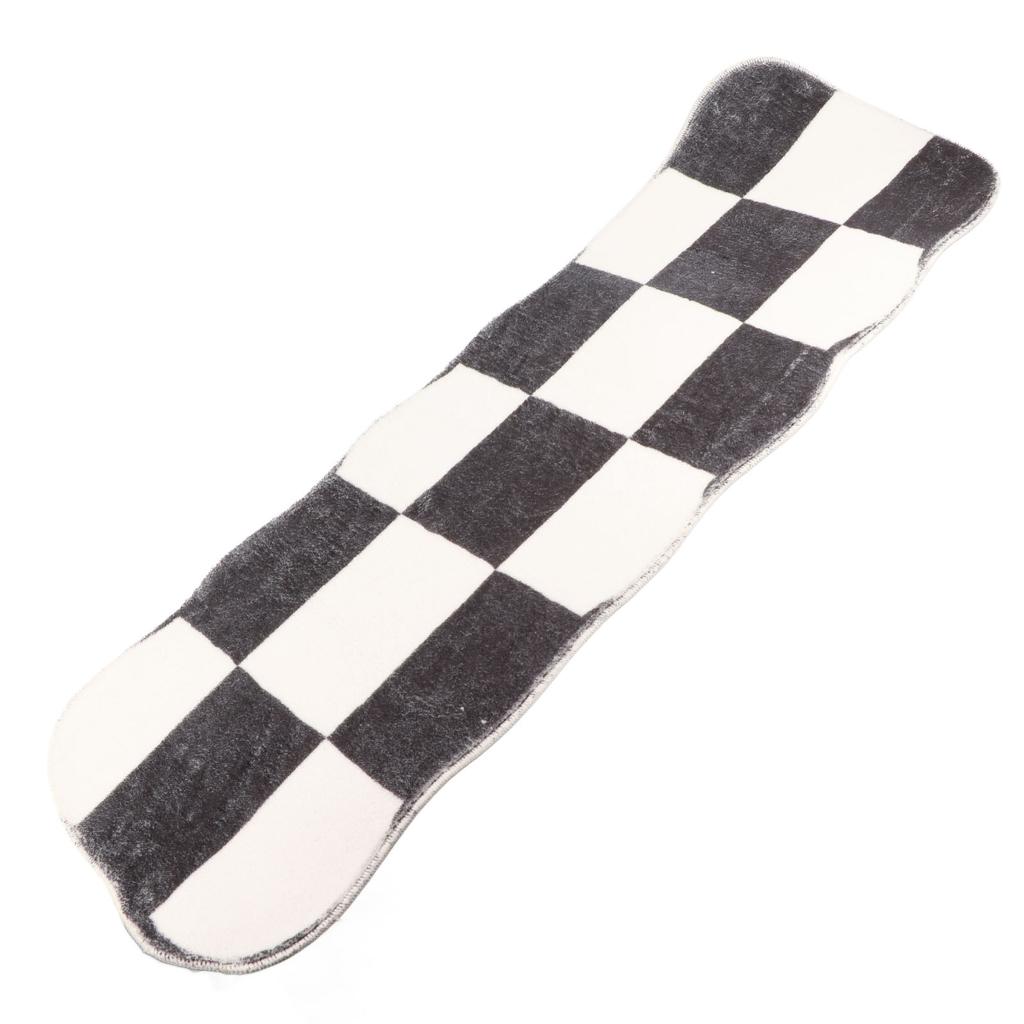 Runner Rug Black White Plaid Pattern Vintage Style Water Absorbent Stain Resistant Runner Carpet for Home Room Type1