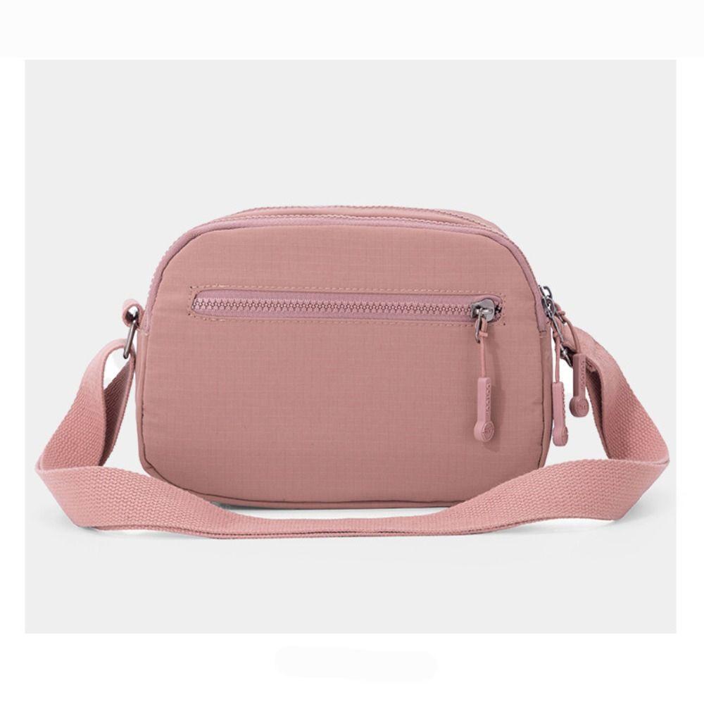 Casual Solid Color Travel Shoulder Bag Large Capacity Nylon Crossbody Bag Multi-pocket Lightweight Messenger Bag