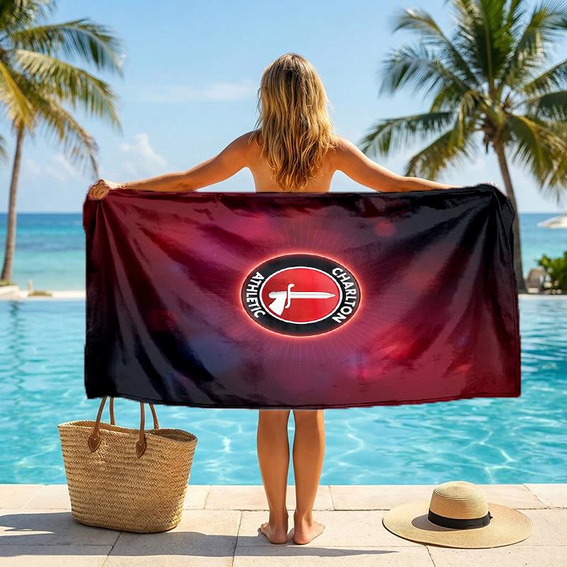Telo da Spiaggia Asciugatura Rapida Charlton Athletic FC Stampa Microfibra Assorbente Portatile da Viaggio per Nuoto