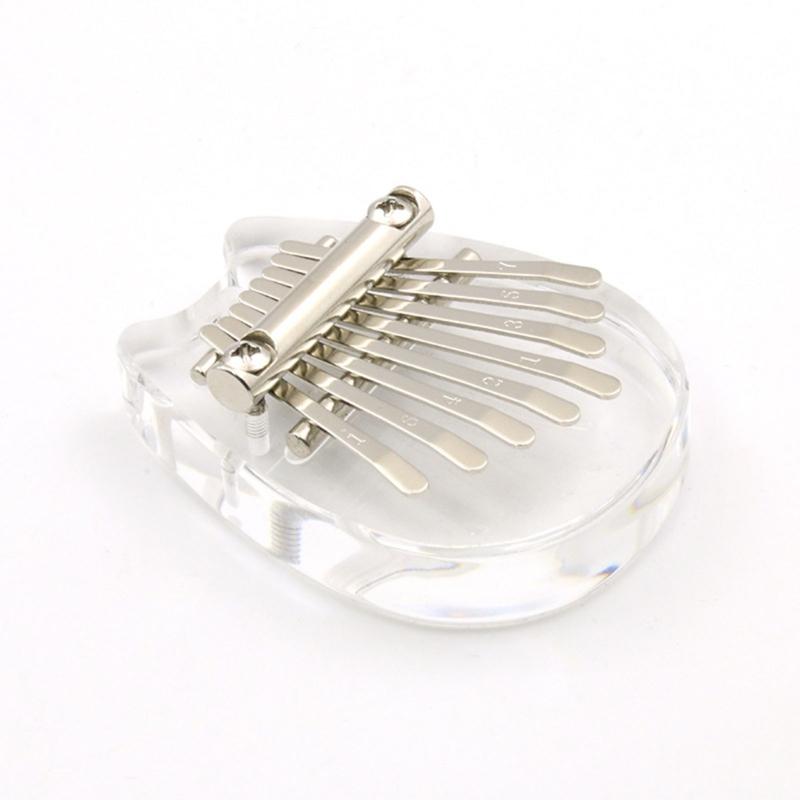 Mini Finger Piano Music Gifts for Kids Adults Beginners, 8 Keys Thumb Piano Acrylic Mini Thumb Piano