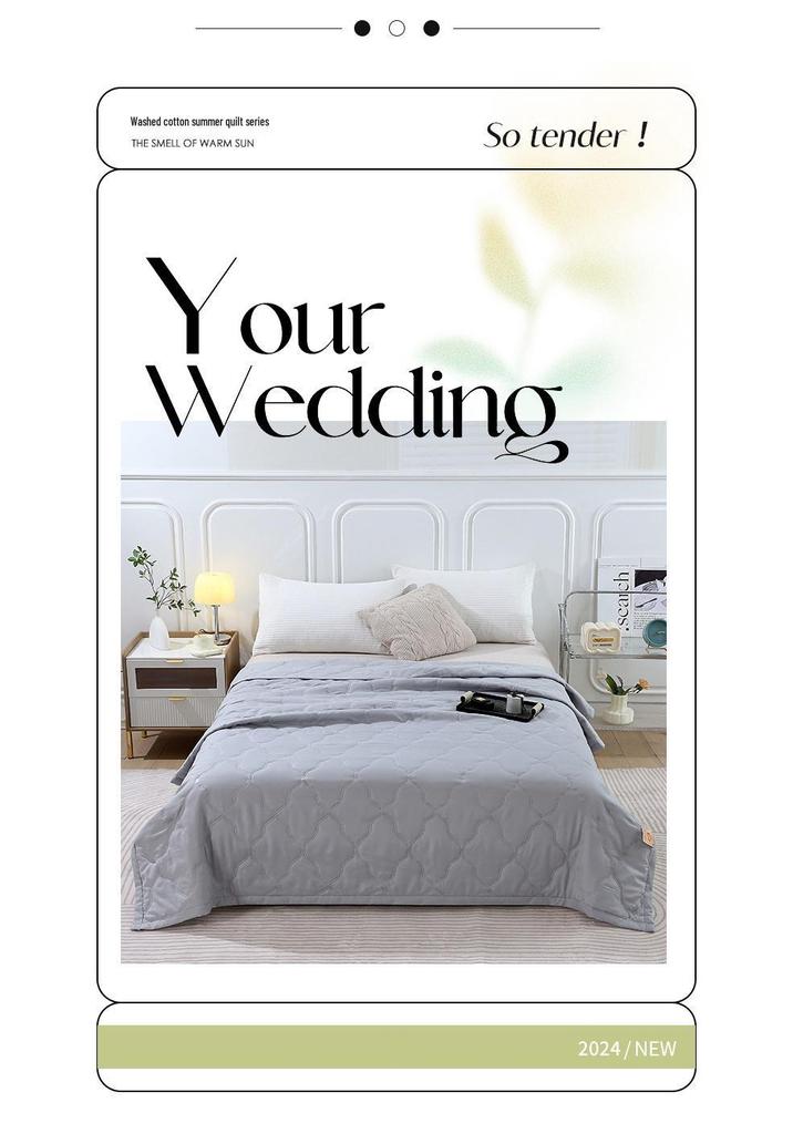 Washable Cotton Summer Cooling Quilt – Thin Gift Quilt for Air Conditioned Rooms
