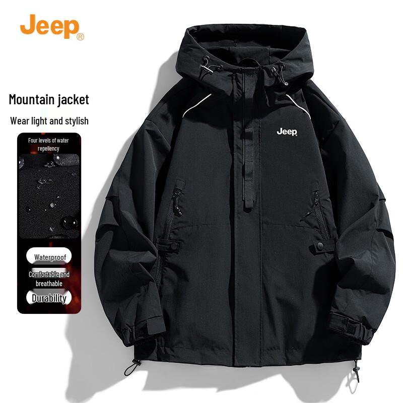JEEP Men s 2025 Fall/Winter Windproof Warm Hooded Jacket 4XL