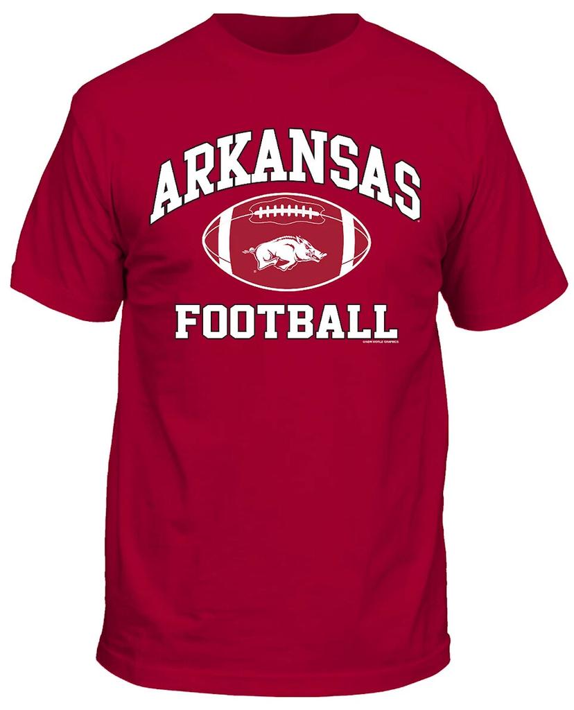 Arkansas Razorbacks Men's Cardinal Football Graphic Short Sleeve T shirt