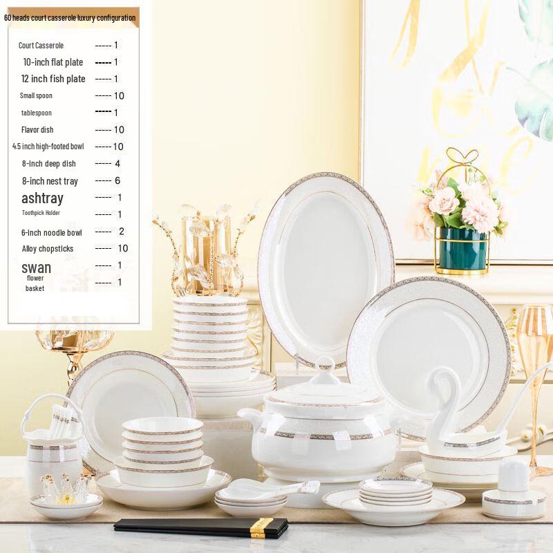 European Style Light Luxury Ceramic Dinnerware Set