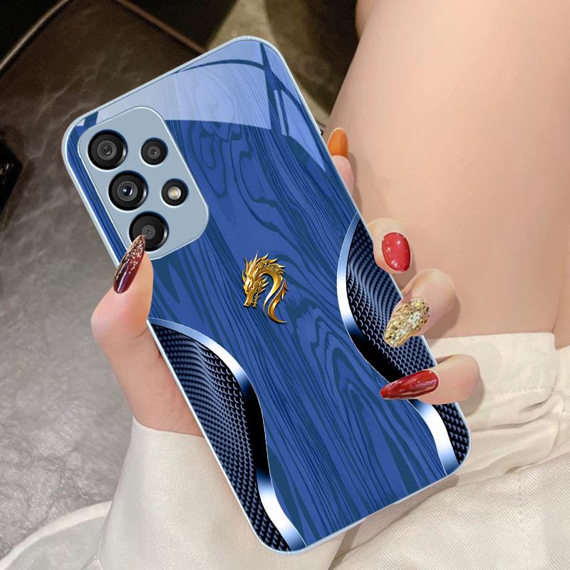 Gehärtetes Glas Handyhülle Für Samsung Galaxy S10 4G S20 11E 30 S21 21Fe 22 Pro S23 Ultra 5G S8 S9 Plus Holzmaserung Drache